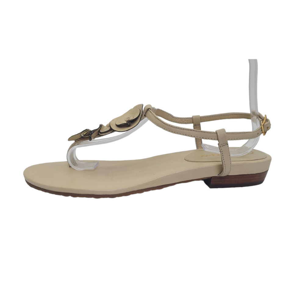 Cole Haan Thong Sandals Ankle Strap Tan Leather Embellished Women's 8.5B